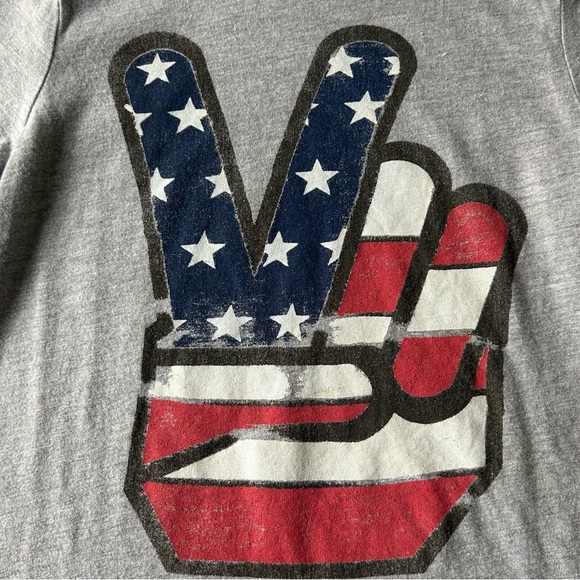 Peek Gray Kids Peace Patriotic Graphic T-Shirt - Picture 2 of 2